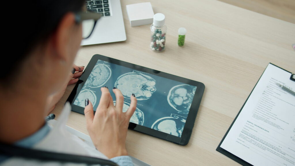 AI diagnostics in hospitals using advanced medical imaging systems.