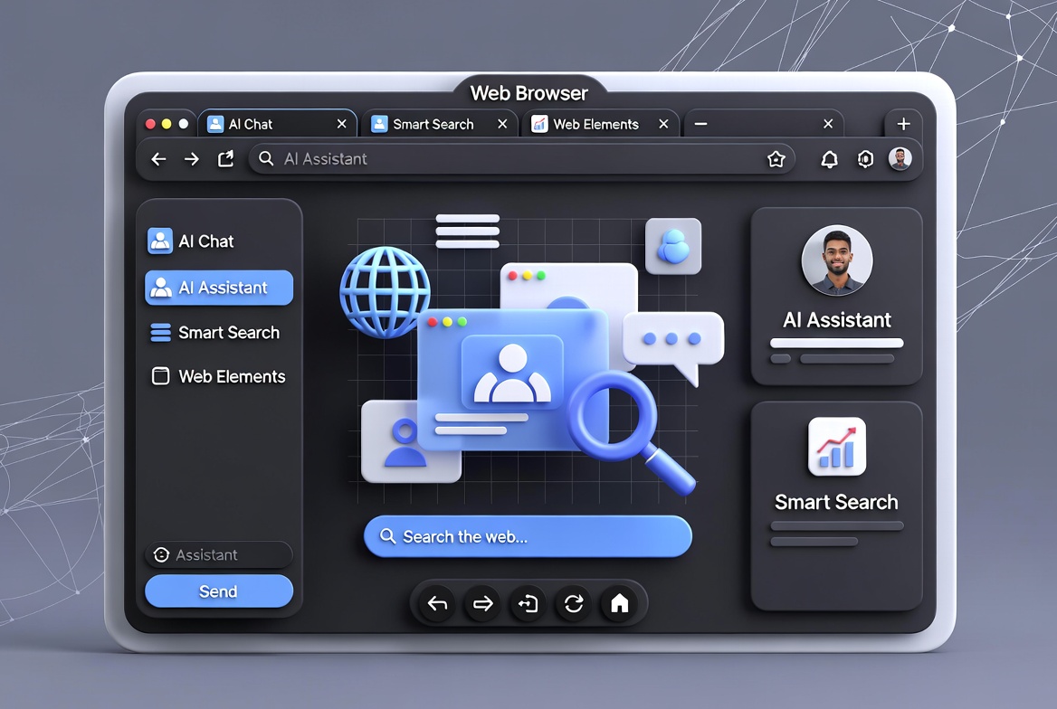 User in AI-powered browser using built-in tool to generate video content from text input