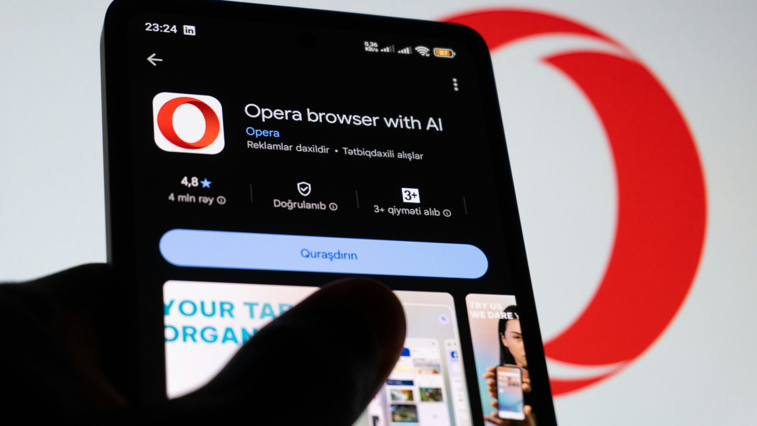 User in AI-powered browser using built-in tool to generate video content from text input